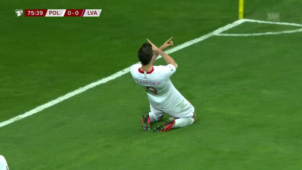 Die Tore bei Polen - Lettland (2:0)
