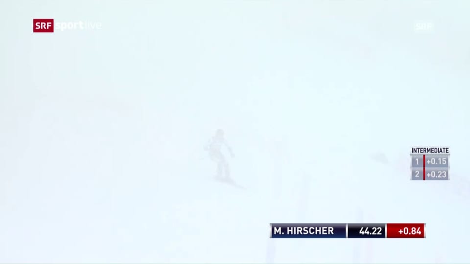 Hirschers 1. Lauf im Nebel