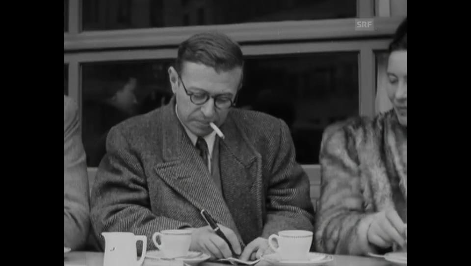 Jean Paul Sartre und Simone de Beauvoir in Genf