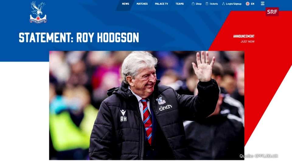 Hodgson tritt als Trainer von Crystal Palace zurück