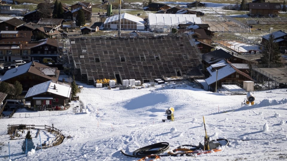 Alles angerichtet für ein Skifest im Berner Oberland