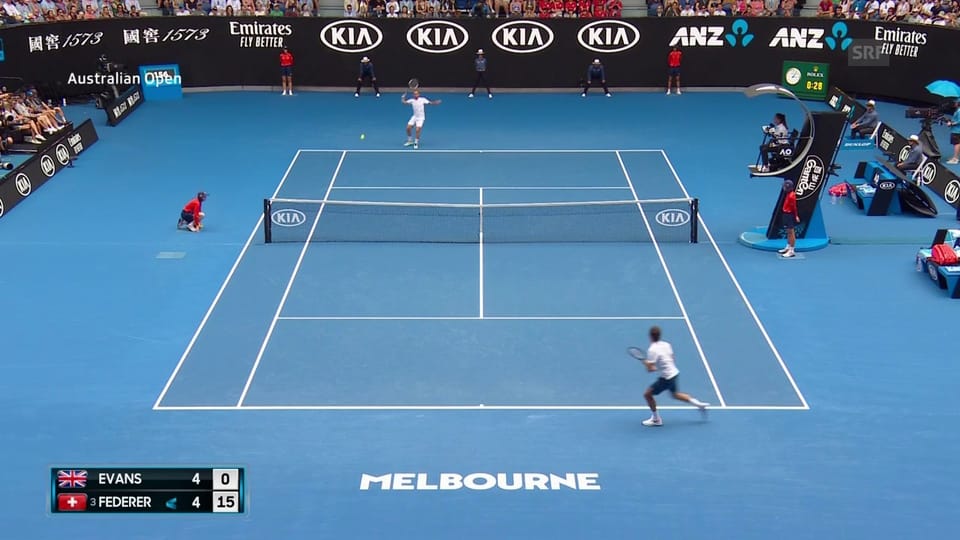 Live-Highlights Federer - Evans