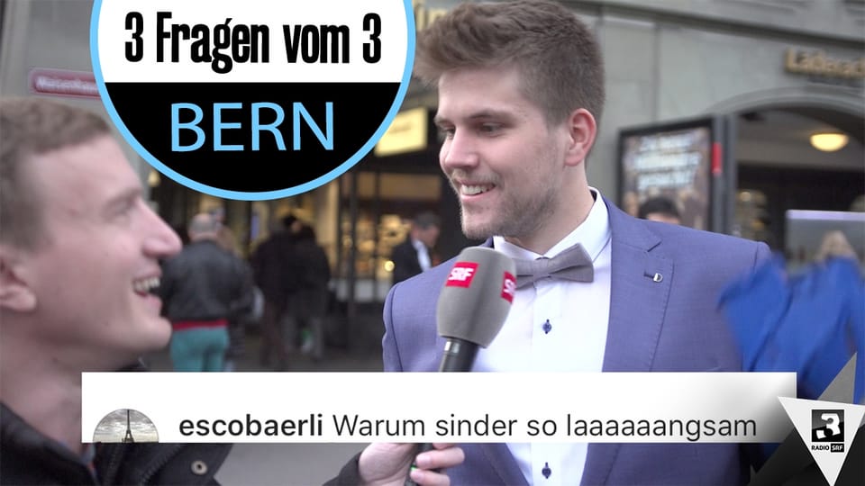 «3 Fragen vom 3» - Stefan Büsser sucht in Bern nach Antworten