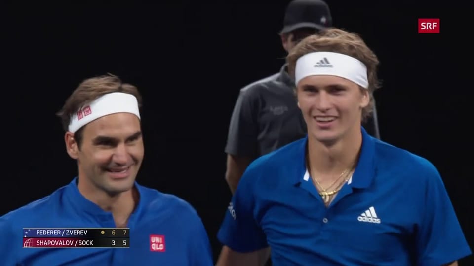 Federer/Zverev gewinnen zum Abschluss von Tag 1