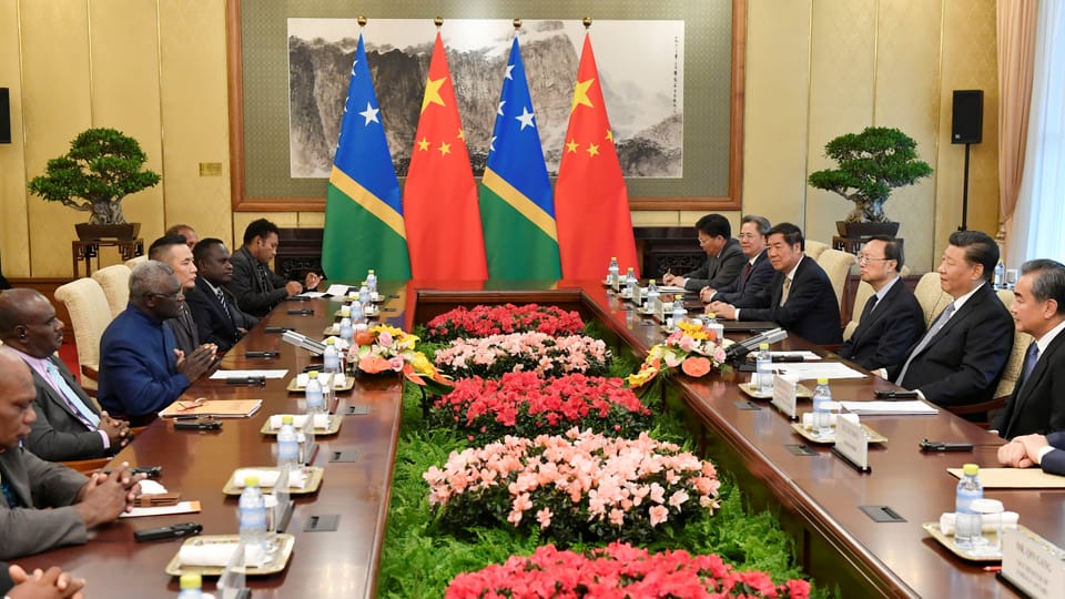 China setzt mit dem Vertrag einen Fuss auf die Salomonen-Inseln