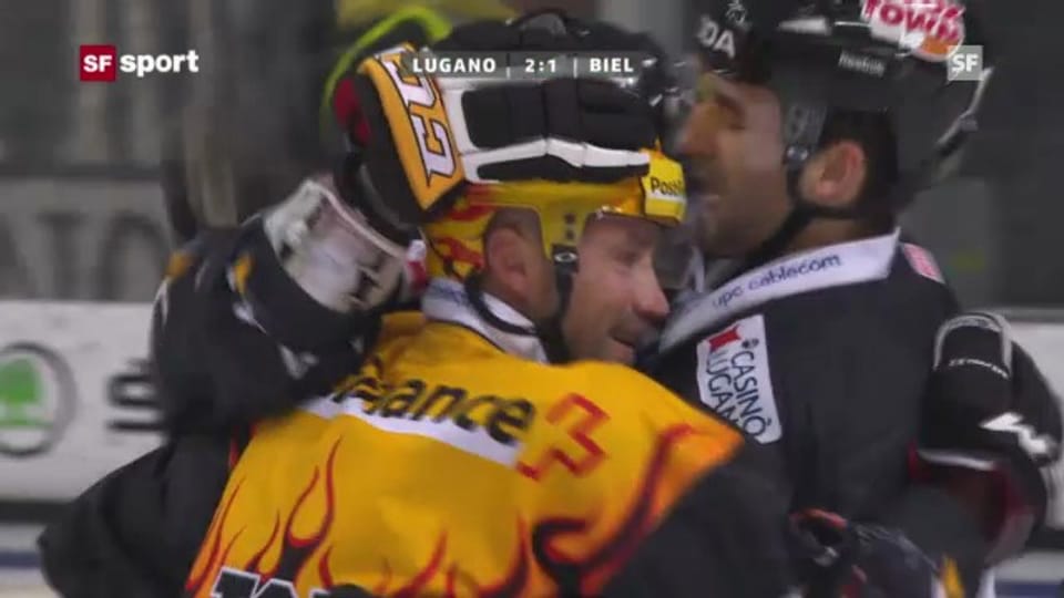 Eishockey: Daniel Steiners Tor gegen Biel (Beitrag «sportaktuell» vom 4.12.2012)