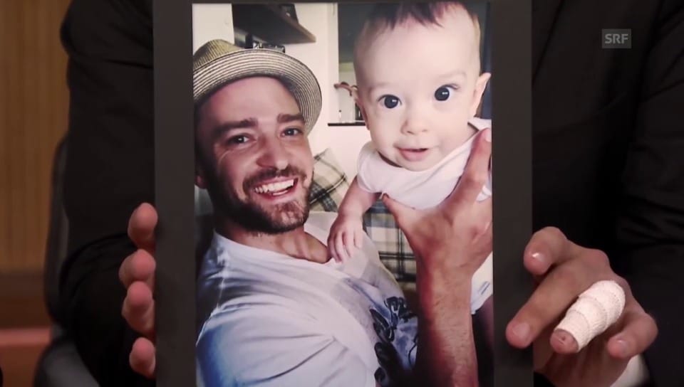 Timberlake zeigt Jimmy Fallon sein Baby