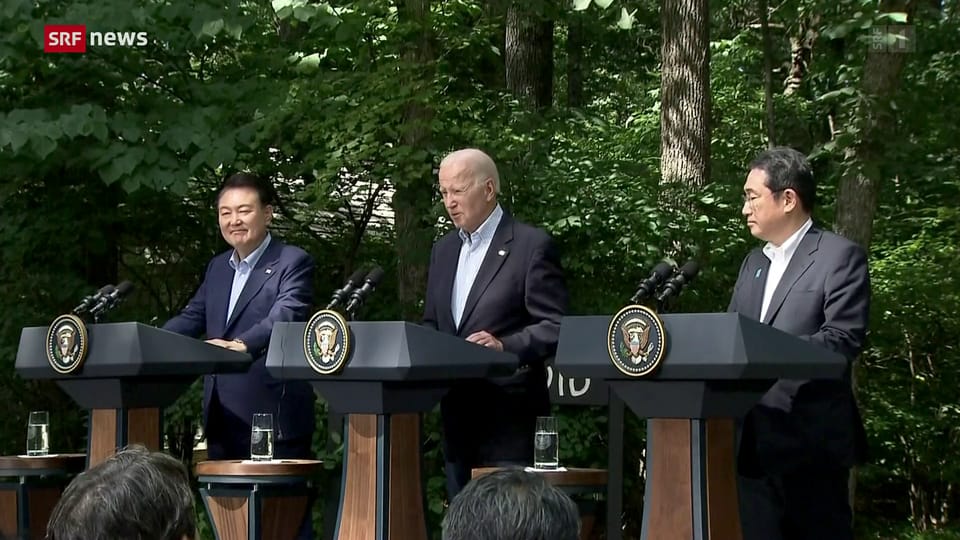 Tagesschau Gipfel in Camp David USA, Japan und Südkorea rücken