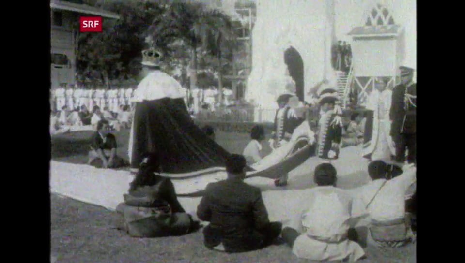 Tagesschau vor 25 Jahren Krönung König Taufa'ahau Tupou IV. Play SRF