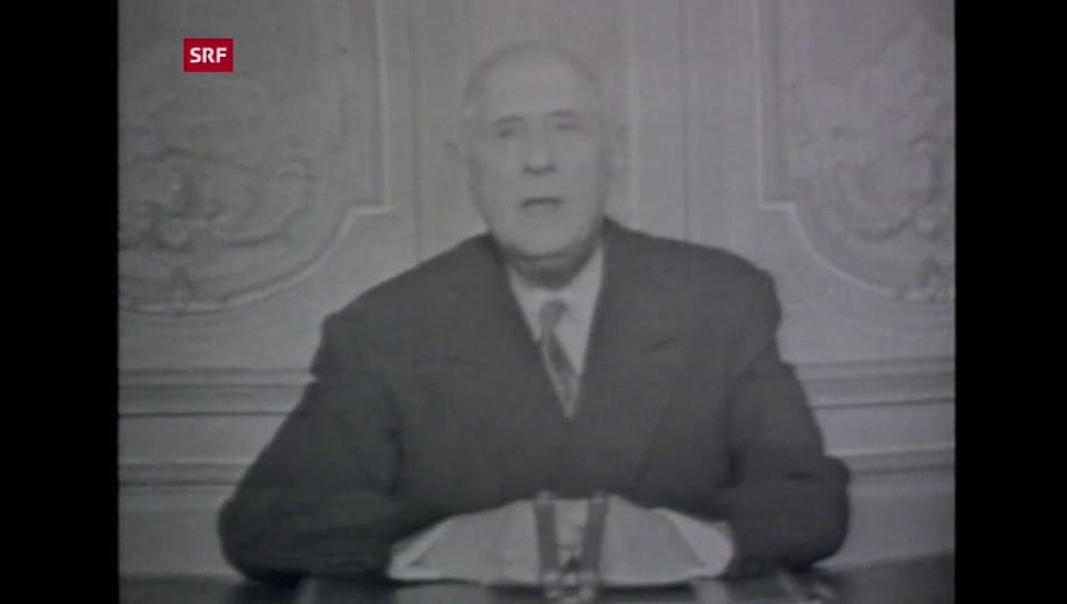 Tagesschau vor 25 Jahren Wahlaufruf von Charles de Gaulle Play SRF